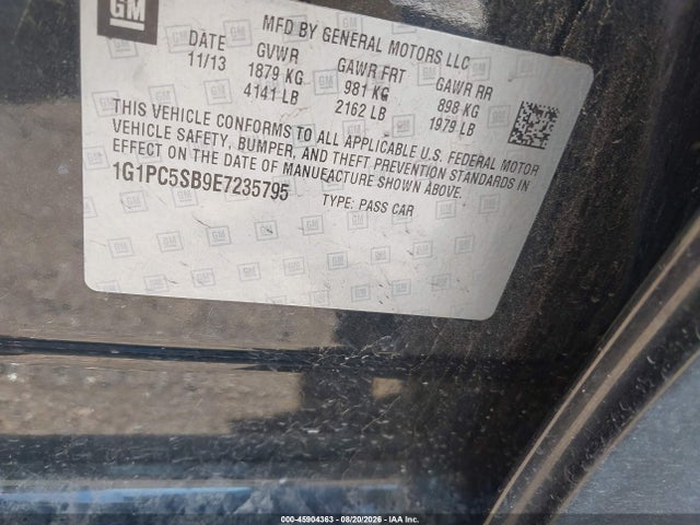 1G1PC5SB9E7235795 Chevrolet Cruze 1lt Auto