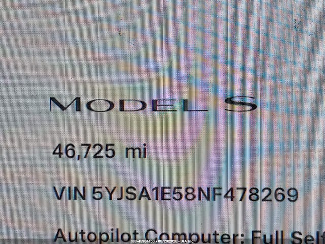 5YJSA1E58NF478269 Tesla Model S Dual Motor All-wheel Drive