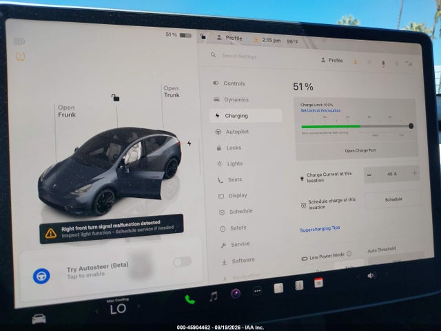 Aukcja sprzedaży 2023 Tesla Model Y Performance Dual Motor All-wheel Drive, vin: 7SAYGDEF5PF738412, numer aukcji: 45904462