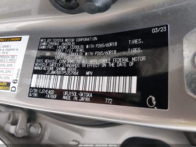 45904498 :رقم المزاد ، JTJAM7BX1P5357984 vin ، 2023 Lexus Gx 460 Premium مزاد بيع