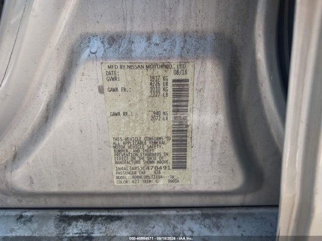 Aukcja sprzedaży 2018 Nissan Altima 2.5 S, vin: 1N4AL3AP5JC470491, numer aukcji: 45904571