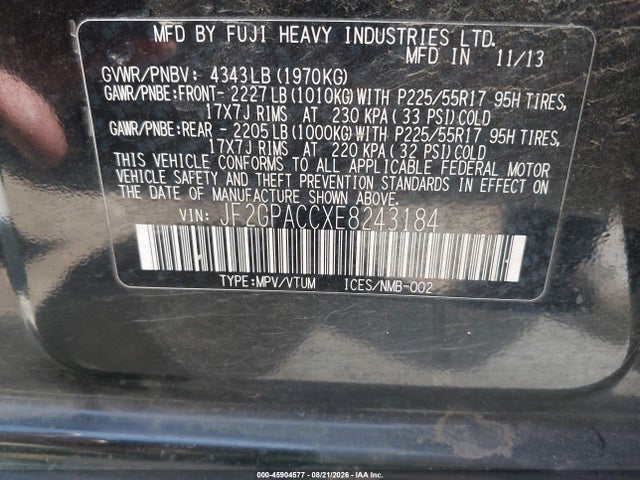 JF2GPACCXE8243184 Subaru Xv Crosstrek 2.0i Premium