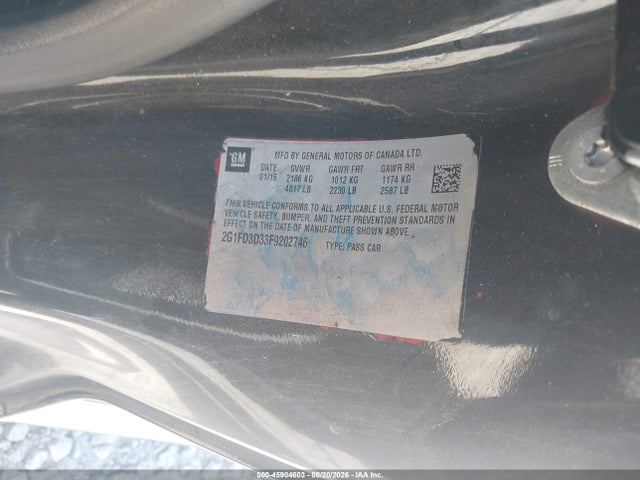 Chevrolet Camaro 1lt 2015 2G1FD3D33F9202746 Image 9