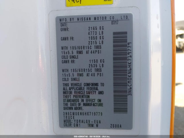3N6CM0KN6HK719779 Nissan NV200 SV