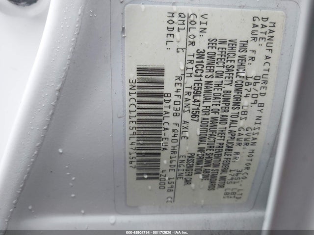 Продаж на аукціоні авто 2009 Nissan Versa 1.6, vin: 3N1CC11E59L471567, номер лоту: 45904798