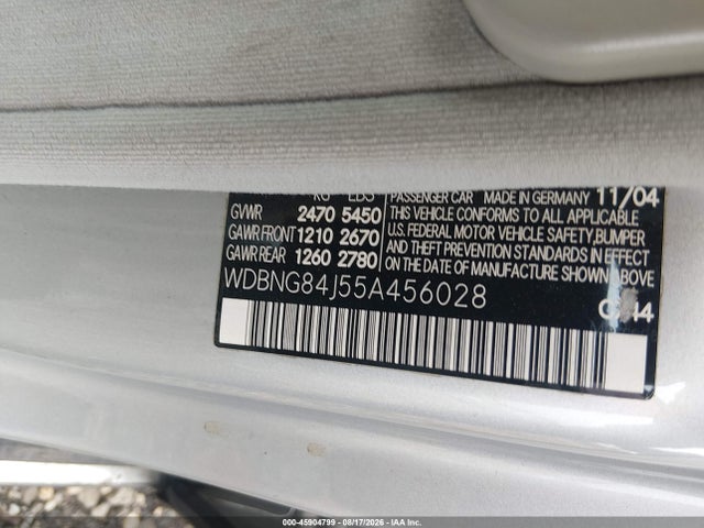 Продажа на аукционе авто 2005 Mercedes-benz S 500 4matic, vin: WDBNG84J55A456028, номер лота: 45904799