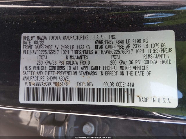 45904876 :رقم المزاد ، 7MMVABCMXPN115148 vin ، 2023 Mazda Cx-50 2.5 S Preferred Plus مزاد بيع