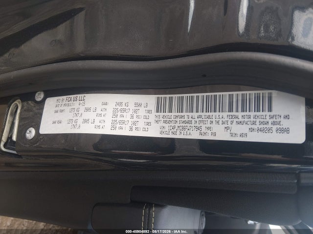 45904892 :رقم المزاد ، 1C4PJMCB6FW717945 vin ، 2015 Jeep Cherokee Latitude مزاد بيع