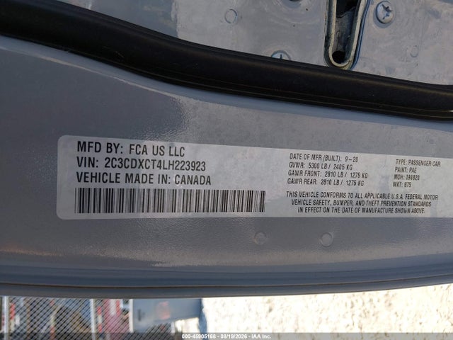 Продаж на аукціоні авто 2020 Dodge Charger R/t Rwd, vin: 2C3CDXCT4LH223923, номер лоту: 45905168