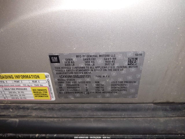2016 Gmc Acadia Sle-1 მანქანა იყიდება აუქციონზე, vin: 1GKKVNED5GJ201131, აუქციონის ნომერი: 45905169