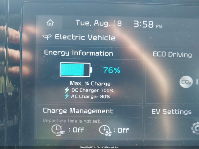 2021 Kia Niro Ev Ex მანქანა იყიდება აუქციონზე, vin: KNDCC3LGXM5098493, აუქციონის ნომერი: 45905171