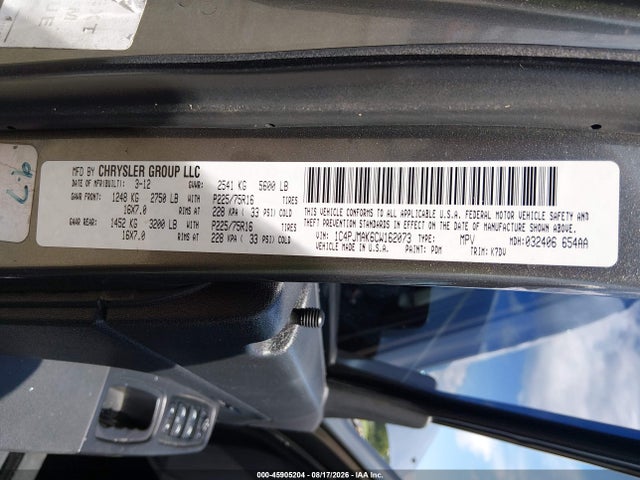 45905204 :رقم المزاد ، 1C4PJMAK6CW162073 vin ، 2012 Jeep Liberty Sport مزاد بيع