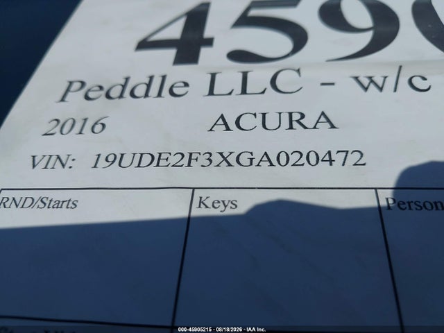 Продажа на аукционе авто 2016 Acura Ilx 2.4l/acurawatch Plus Package, vin: 19UDE2F3XGA020472, номер лота: 45905215