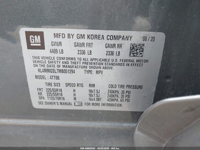 Продаж на аукціоні авто 2021 Buick Encore Gx Awd Essence, vin: KL4MMGSL7MB051294, номер лоту: 45905262