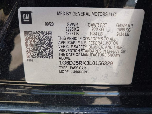 Aukcja sprzedaży 2020 Cadillac Ct4 Luxury, vin: 1G6DJ5RK3L0156329, numer aukcji: 45905445