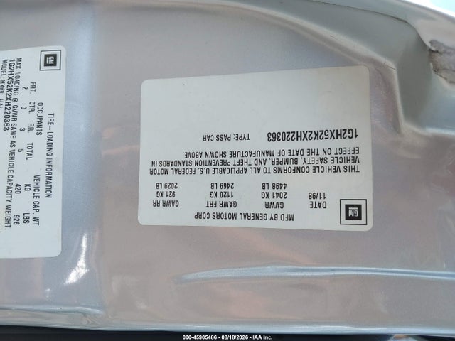 Продажа на аукционе авто 1999 Pontiac Bonneville Se, vin: 1G2HX52K2XH220363, номер лота: 45905486