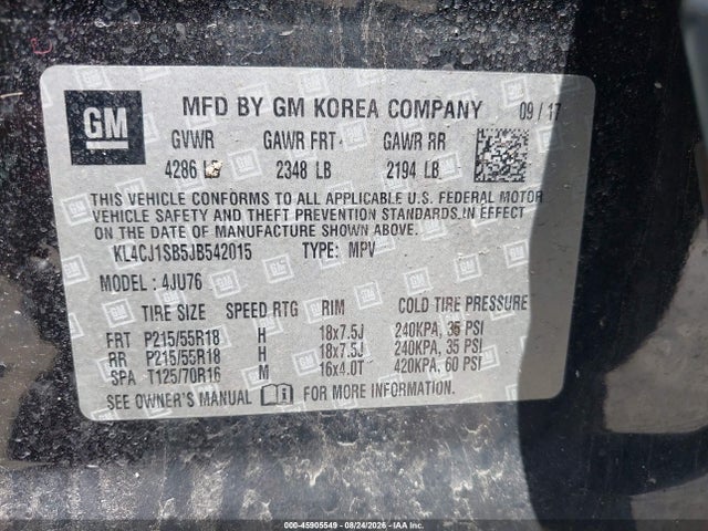 Продаж на аукціоні авто 2018 Buick Encore, vin: KL4CJ1SB5JB542015, номер лоту: 45905549