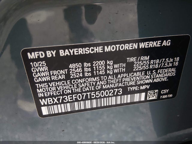 Продаж на аукціоні авто 2026 Bmw X1 Xdrive28i, vin: WBX73EF07T5500273, номер лоту: 45905608