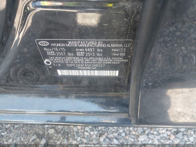 Hyundai SONATA SE 2016 5NPE24AF4GH346527 Image 9
