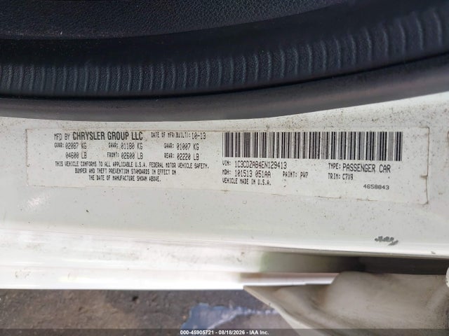 45905721 :رقم المزاد ، 1C3CDZAB4EN129413 vin ، 2014 Dodge Avenger Se مزاد بيع