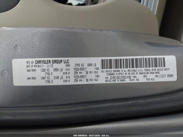 Aukcja sprzedaży 2014 Chrysler Town & Country Touring, vin: 2C4RC1BG1ER221439, numer aukcji: 45905834