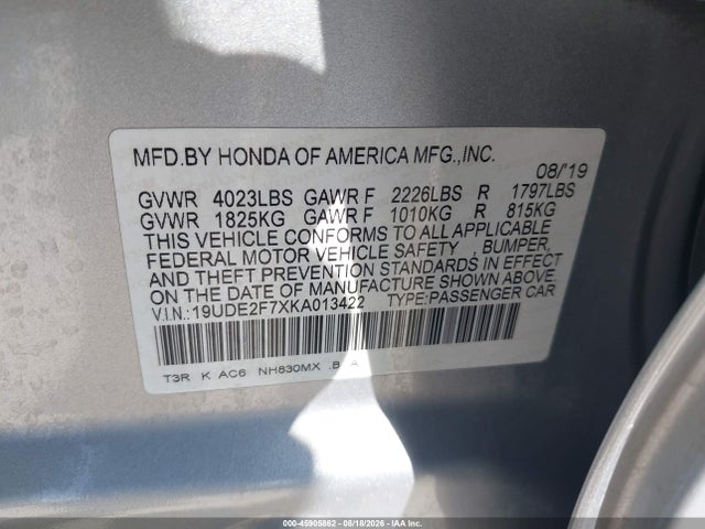 Продажа на аукционе авто 2019 Acura Ilx Premium Package/technology Package, vin: 19UDE2F7XKA013422, номер лота: 45905862