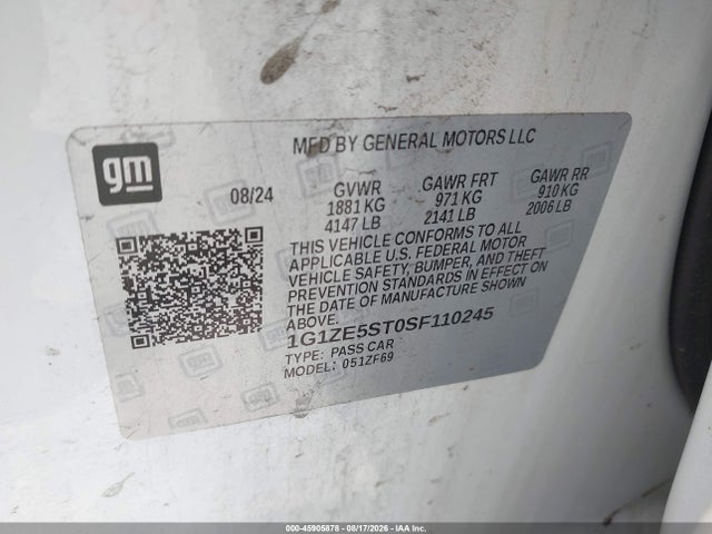 Продажа на аукционе авто 2025 Chevrolet Malibu Fwd 2lt, vin: 1G1ZE5ST0SF110245, номер лота: 45905878