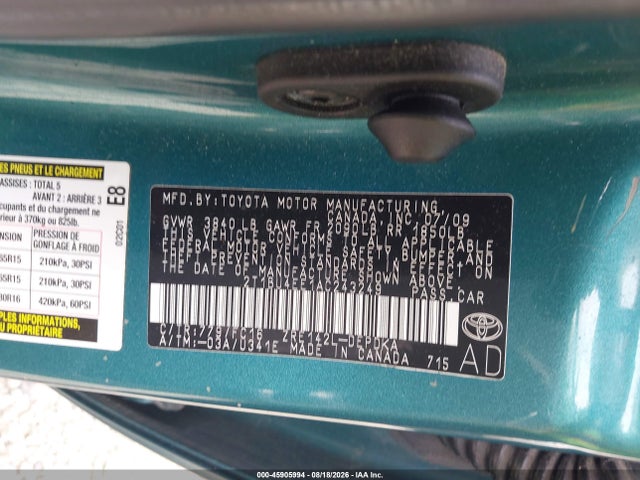 Продаж на аукціоні авто 2010 Toyota Corolla Le, vin: 2T1BU4EE1AC243249, номер лоту: 45905994