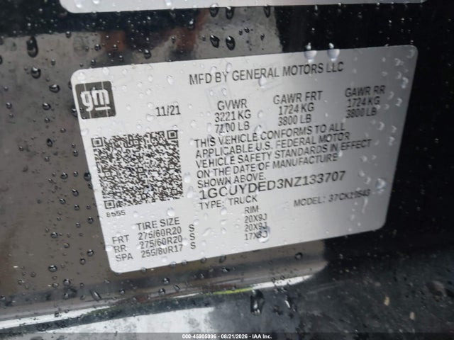 Продажа на аукционе авто 2022 Chevrolet Silverado 1500 Ltd 4wd  Short Bed Lt, vin: 1GCUYDED3NZ133707, номер лота: 45905996