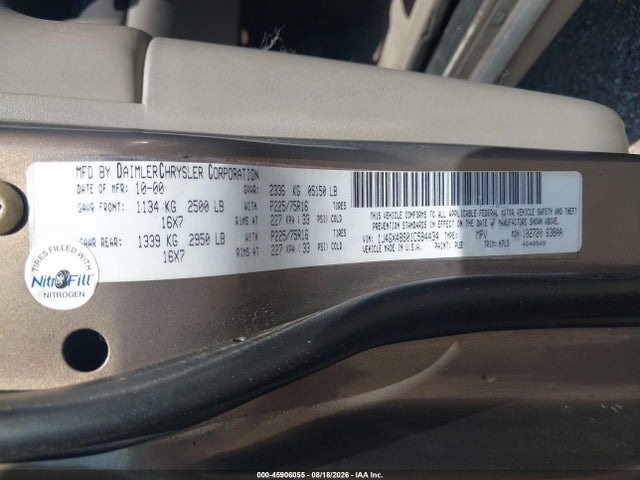 Продаж на аукціоні авто 2001 Jeep Grand Cherokee Laredo, vin: 1J4GX48S01C584434, номер лоту: 45906055