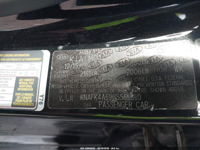 Aukcja sprzedaży 2016 Kia Forte Lx, vin: KNAFK4A69G5569910, numer aukcji: 45906093