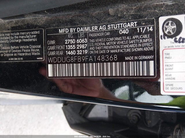 Auction sale of the 2015 Mercedes-benz S 550 4matic, vin: WDDUG8FB9FA148368, lot number: 45906098