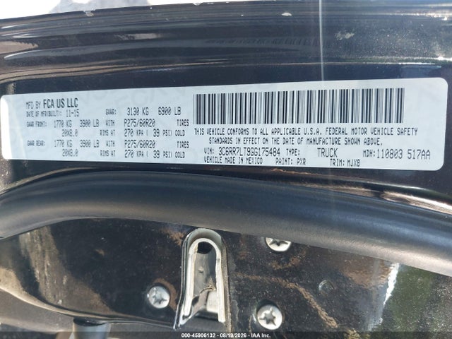 2016 Ram 1500 Big Horn მანქანა იყიდება აუქციონზე, vin: 3C6RR7LT9GG175484, აუქციონის ნომერი: 45906132