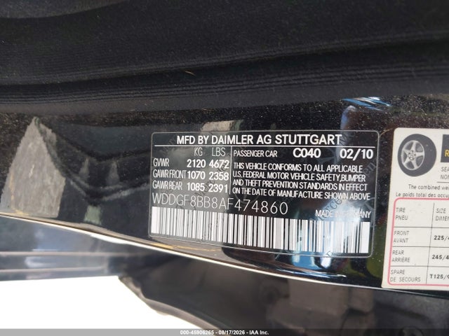 45906265 :رقم المزاد ، WDDGF8BB8AF474860 vin ، 2010 Mercedes-benz C 300 Luxury 4matic/sport 4matic مزاد بيع