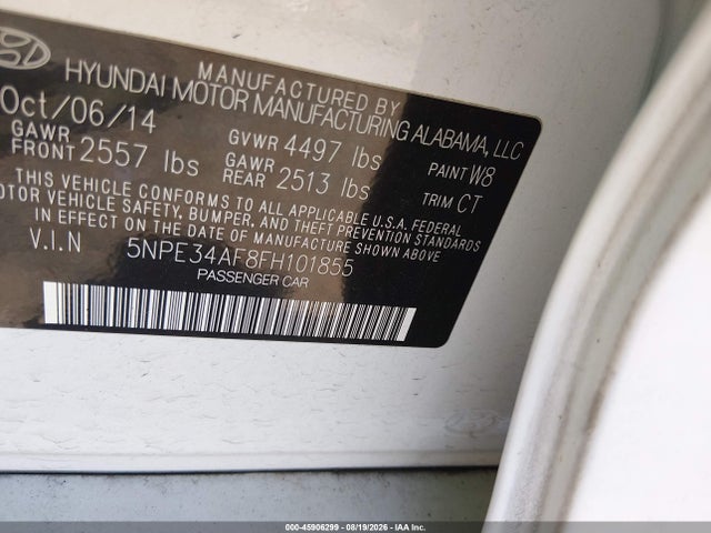 Hyundai Sonata Sport 2015 5NPE34AF8FH101855 Image 9