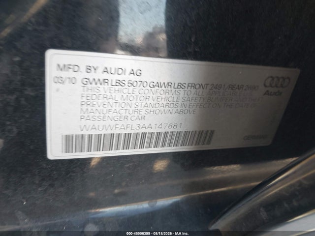 Продажа на аукционе авто 2010 Audi A4 2.0t Premium, vin: WAUWFAFL3AA147681, номер лота: 45906399