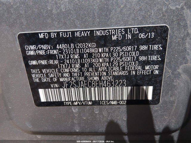 JF2SJAEC8EH463223 Subaru Forester 2.5i Premium