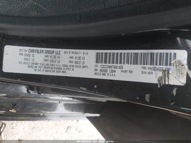 45906448 :رقم المزاد ، 1C3CCCAB4FN601028 vin ، 2015 Chrysler 200 Limited مزاد بيع