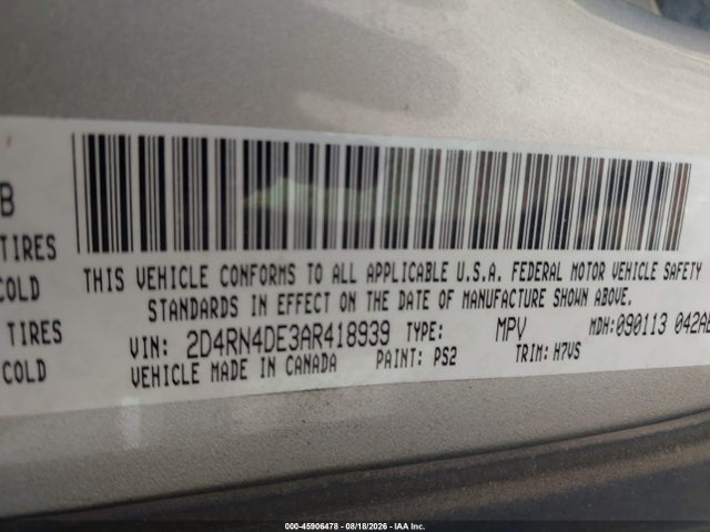 Aukcja sprzedaży 2010 Dodge Grand Caravan Se, vin: 2D4RN4DE3AR418939, numer aukcji: 45906478