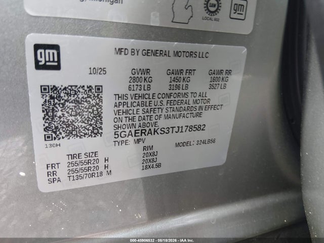 Продаж на аукціоні авто 2026 Buick Enclave, vin: 5GAERAKS3TJ178582, номер лоту: 45906532