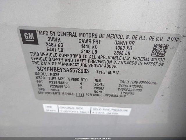 Продажа на аукционе авто 2010 Cadillac Srx Performance Collection, vin: 3GYFNBEY3AS572903, номер лота: 45906546