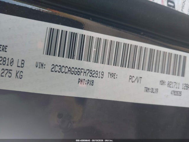45906645 :رقم المزاد ، 2C3CCAGG6FH792919 vin ، 2015 Chrysler 300 S مزاد بيع