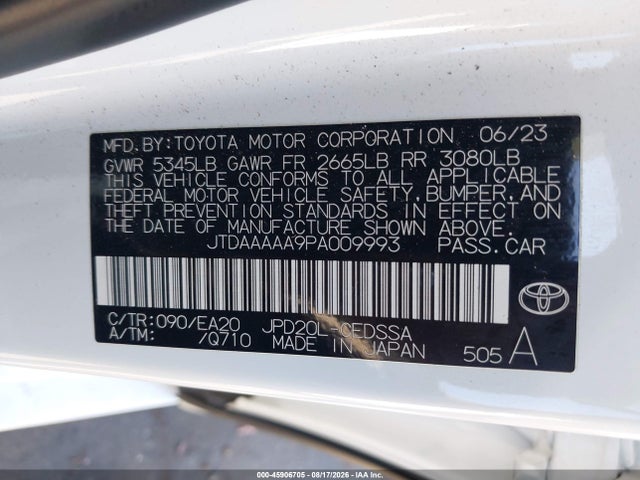 Toyota Mirai Xle 2023 JTDAAAAA9PA009993 Image 9