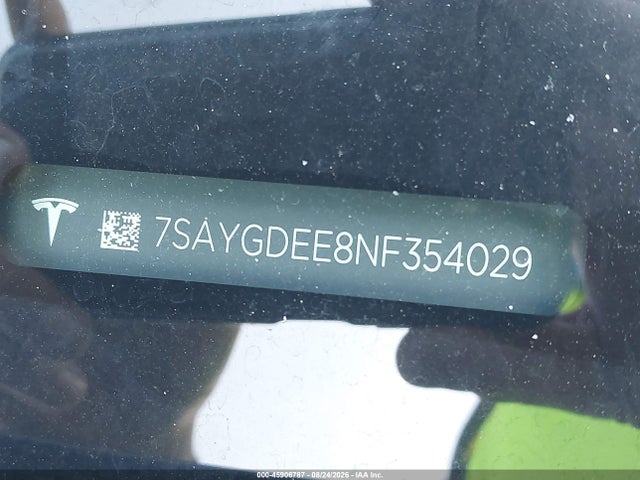 Продаж на аукціоні авто 2022 Tesla Model Y Long Range Dual Motor All-wheel Drive, vin: 7SAYGDEE8NF354029, номер лоту: 45906787