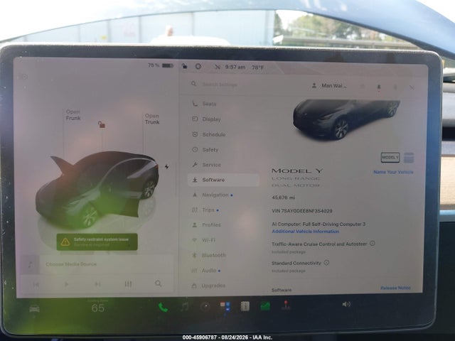 Продаж на аукціоні авто 2022 Tesla Model Y Long Range Dual Motor All-wheel Drive, vin: 7SAYGDEE8NF354029, номер лоту: 45906787
