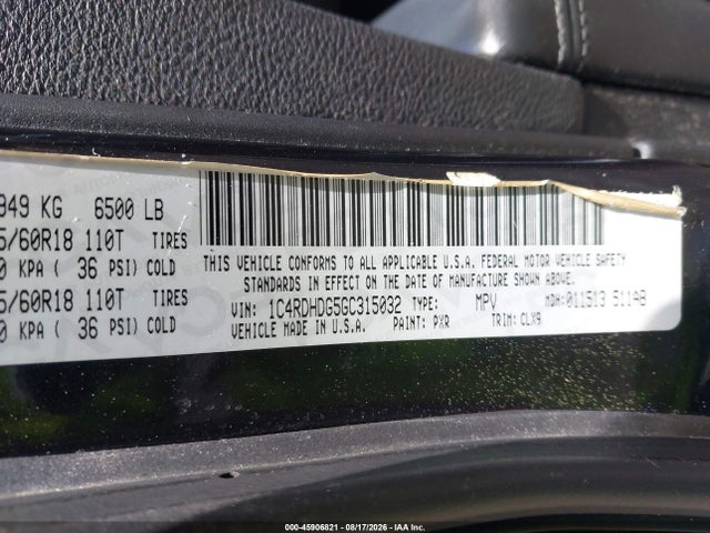 Aukcja sprzedaży 2016 Dodge Durango Limited, vin: 1C4RDHDG5GC315032, numer aukcji: 45906821