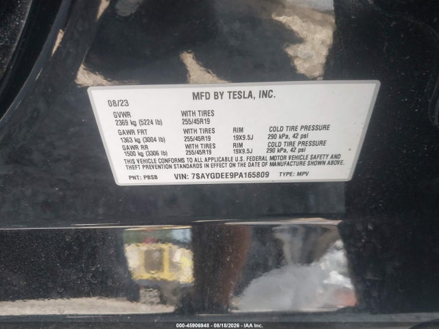 Продаж на аукціоні авто 2023 Tesla Model Y Awd/long Range Dual Motor All-wheel Drive, vin: 7SAYGDEE9PA165809, номер лоту: 45906948