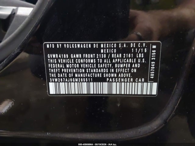 3VW267AJ6GM285511 Volkswagen Jetta 1.4t S