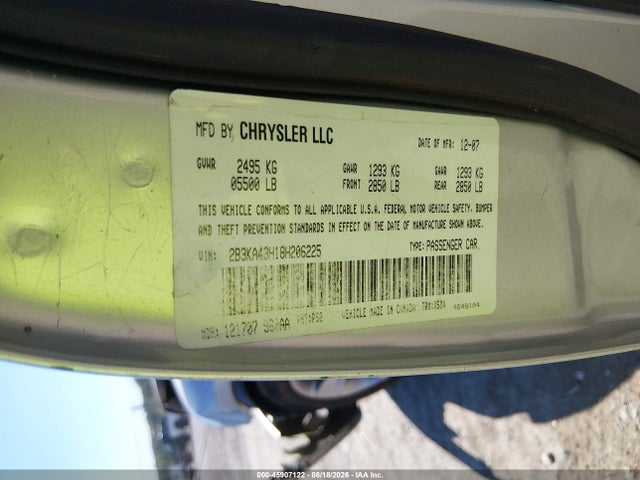 Aukcja sprzedaży 2008 Dodge Charger, vin: 2B3KA43H18H206225, numer aukcji: 45907122