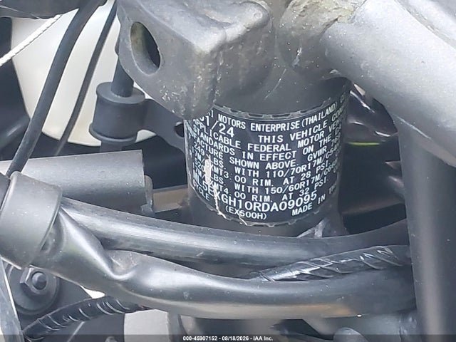45907152 :رقم المزاد ، ML5EXGH10RDA09095 vin ، 2024 Kawasaki Ex500 H مزاد بيع